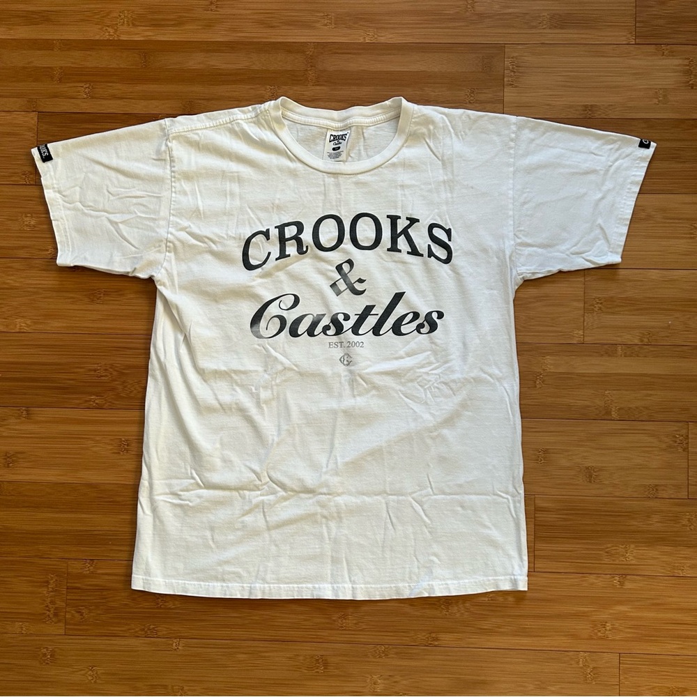 Crooks & Castles White Tee with Black Logo